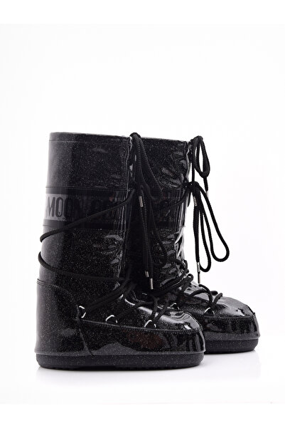 MOON BOOT İcon Black Glitter Snow Boots