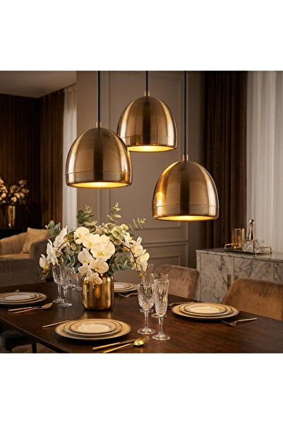 MOİRA Eskitme 3'lü Salkım Sarkıt Avize Yuvarlak Tepsi Modern Salon Mutfak E27duylu,MUGO-10670