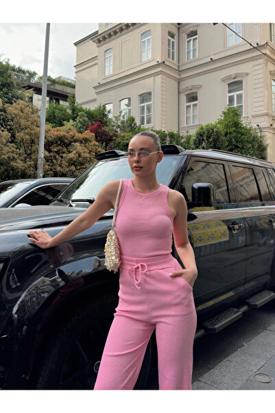 ZENGEZUR MALL Drnds Athlete Ribbed Knit Set S3986 Pink (213740) (Size: S)