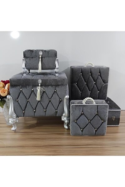 Sonem Çeyiz Trunk Bride Groom Suitcase Bag Engagement Dowry Chest 5-Piece 1204