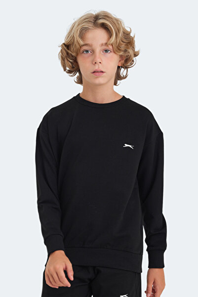 Slazenger Luppa in Unisex Kids Hooded Black Sweatshirt