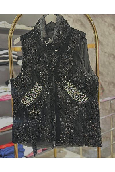 Rabiossa Payetli İthal Tasarım Taşlı Şişme Yelek