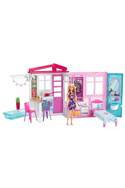 Barbie Casa Close and Go, compet mobilata, papusa inclusa, FXG55 Mattel