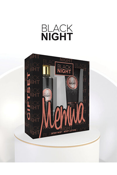 MEMWA مجموعة هدايا - بلاك نايت (لوشن للجسم ٢٣٦ مل ورذاذ للجسم ٢٥٠ مل) برائحة ...