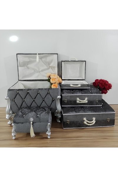 Sonem Çeyiz Trunk Bride Groom Suitcase Bag Engagement Dowry Chest 5-Piece 1204