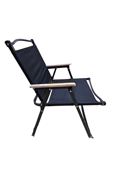 Generic Folding camping chair with aluminum frame, for picnics and beach, gray - 78 cm (height) x 40 cm (height) x 52 cm (depth)