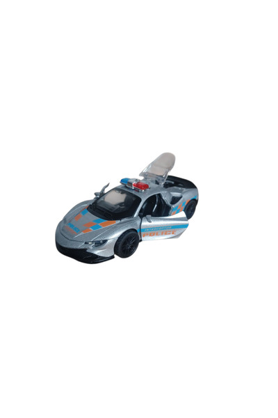 Vision XXI Ferrari SF90 Stradale Police Car, Metallic, Scale 1:36, Spring Mechanism, 12 cm, Grey