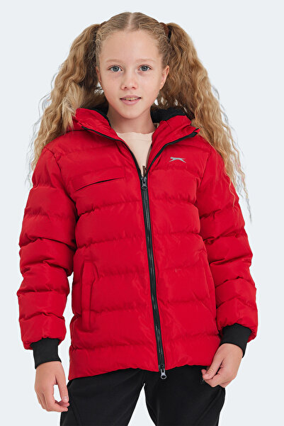 Slazenger Calisto Unisex Children's Hooded Inflatable Red Jacket & Coat