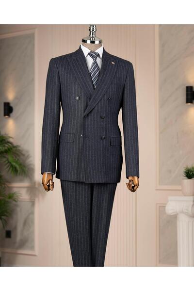 TerziAdemAltun Italian Style S Slim Fit K Double-Breasted Jacket Pants Suit N...