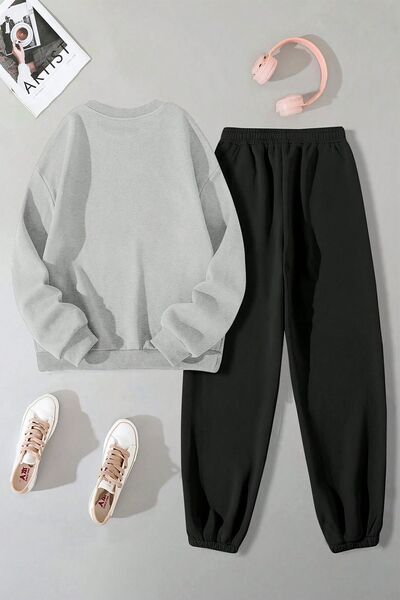 uyguntarz Newyork Printed Unisex Crew Neck Sweatshirt - 2-Piece Tracksuit Set