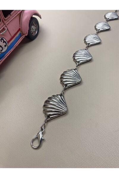 ARLIVA Gümüş kaplama midye figürlü kadın pantolon kemeri, Elbise kemeri, Ceket kemeri