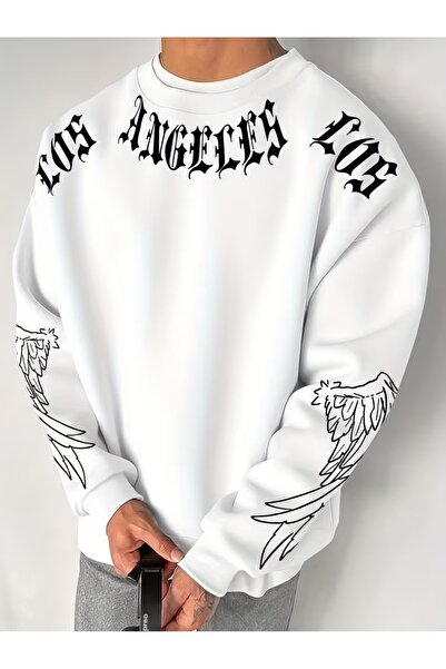 l'eivor Los Angeles Special Design Printed Men's Crew Neck Sweatshirt