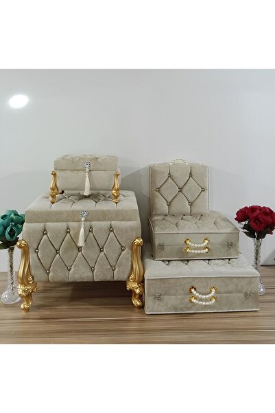 Sonem Çeyiz Trunk Bride Groom Suitcase Bag Engagement Dowry Chest 5-Piece 1204