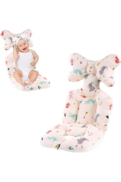 Generic Padded Baby Stroller & Car Seat Cushion Universal Booster Seat Liner - Beige
