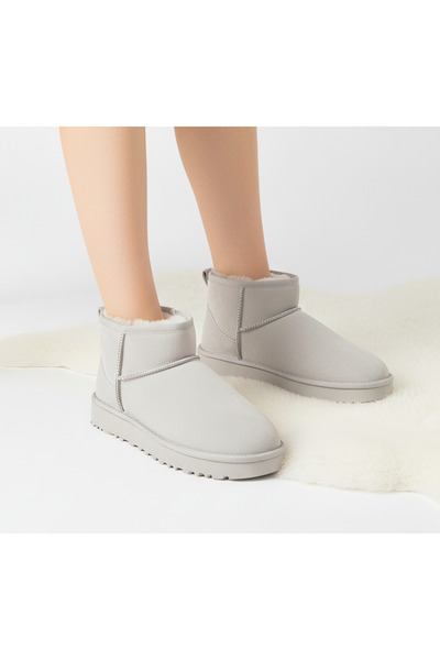 Elit Pasomia 001 Gray Lightweight Comfortable Warm Women's Boots with Fur Inside