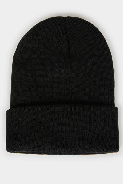 DeFacto F3163Axbk26 Black Women's Woven Label Beret