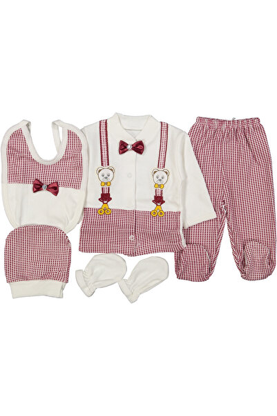 Juuta مجموعة ملابس الدب المكونة من 5 قطع مع ربطة عنق – مجموعة أطفال لطيفة ومريحة