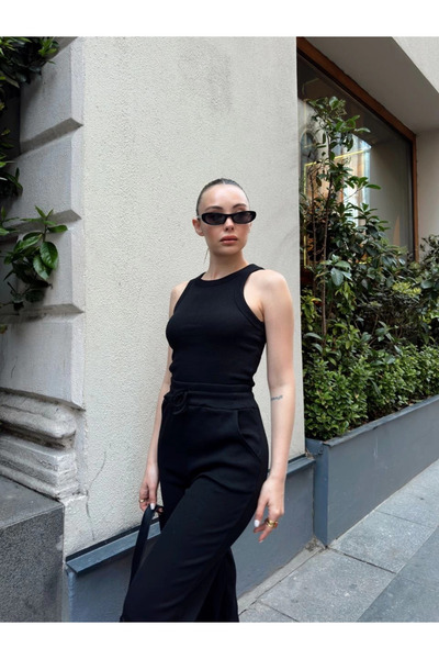 ZENGEZUR MALL Drnds Athlete Ribbed Knit Set S3986 Black (213744) (Size: S)