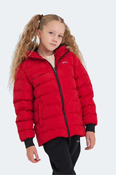 Slazenger Calisto Unisex Children's Hooded Inflatable Red Jacket & Coat
