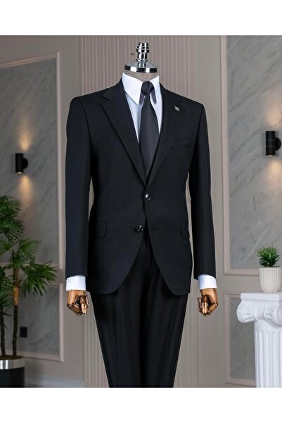 TerziAdemAltun Italian Style S Slim Fit 4 Drop Jacket Pants Suit Black T14773