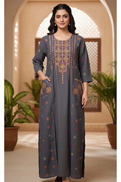 Maison Emarat Jalabiya with Intricate Embroidery and Pockets