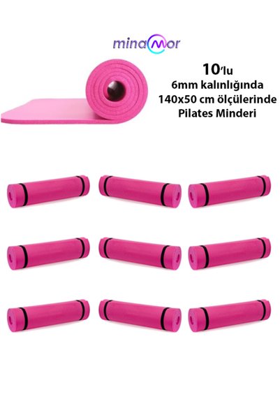 Minamor 10lu 6mm 140x50 Pembe Pilates Minderi