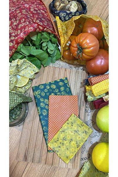 Home Reusable Natural Beeswax Food Storage Cloth 3-Piece Set 20*20 28*28 36*36 cm (Food Storage Container)
