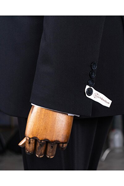 TerziAdemAltun Italian Style 8 Drop Jacket Vest Pants Suit Black T14591