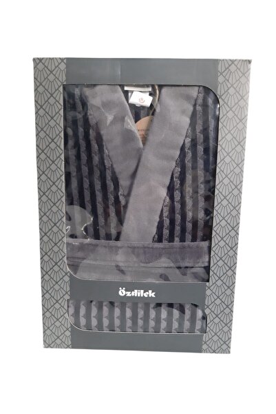 Özdilek Circolare Bathrobe Set - Black