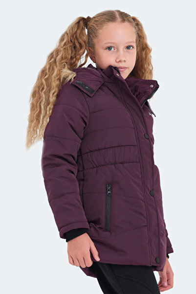 Slazenger Girl's Hooded Inflatable Purple Coat & Coat