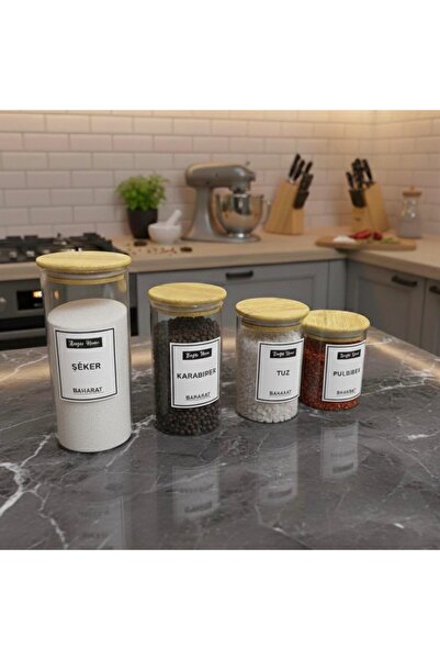 Buğra Home 4-Piece Bamboo Knife Set with Bamboo Handle - with Sticker Gift - ...