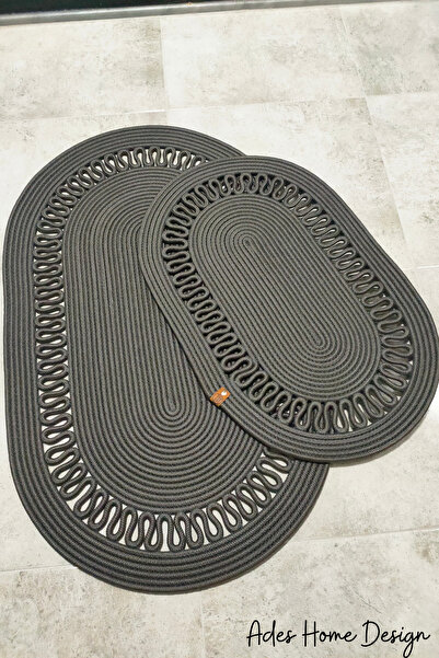 ADES HOME DESİGN Jüt 2'li Paspas, Banyo Paspası, Kapı Önü Paspası, Balkon Pas...