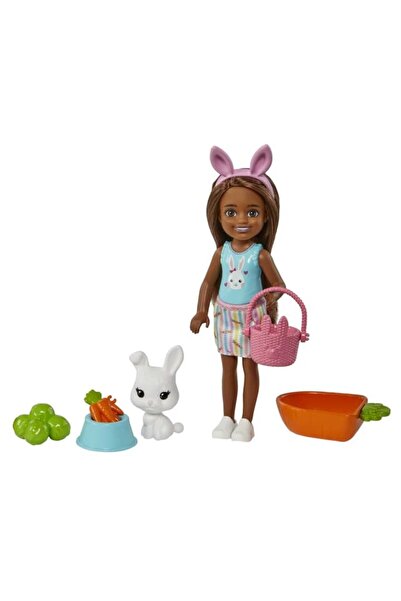 Barbie Set Barbie, Chelsea cu iepuras alb si accesorii