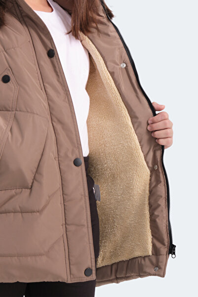 Slazenger Camron Unisex Children's Hooded Inflatable Beige Coat & Jacket