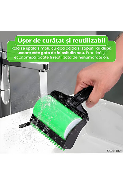 Cuantis QUANTIS dog/cat hair roller, washable, reusable, ABS+silicone, clothes and furniture