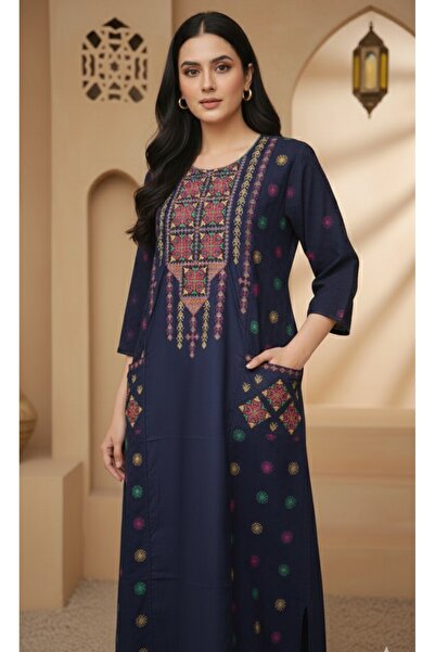 Maison Emarat Jalabiya with Intricate Embroidery and Pockets