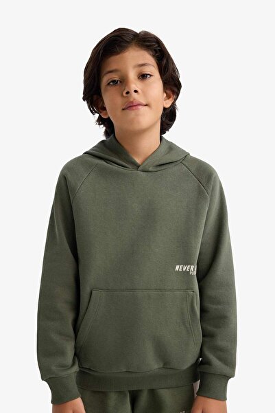 DeFacto Boy's Hooded Printed Soft Fleece Inside Sweatshirt G5540A825Cw