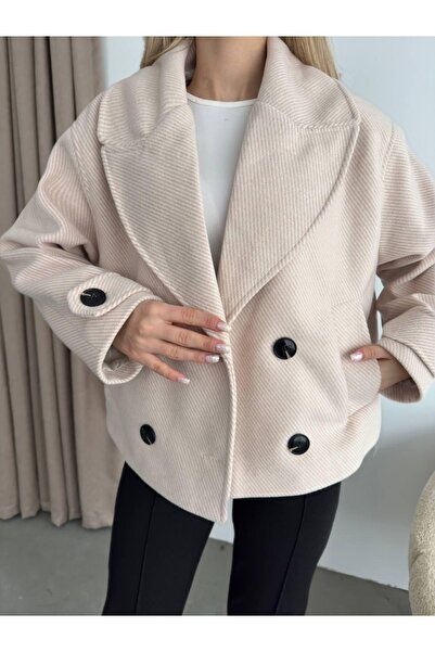 Ekim Store Jachetă crop cu nasturi în dungi