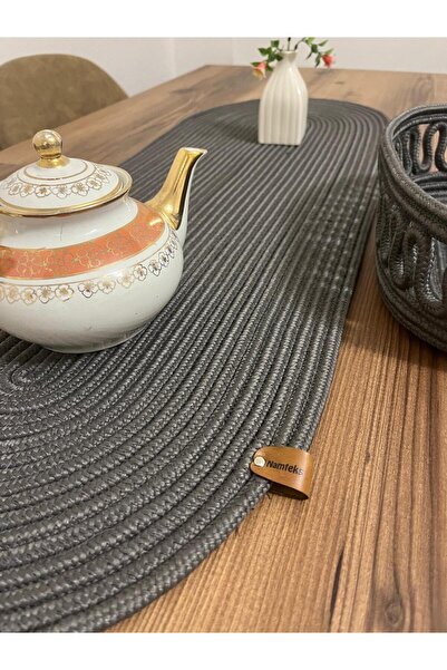 eftlyhome Runner Basket Set, Jute, Wicker, American Service, Cutlery Set, Plate Coaster, Presentation, Bread Basket