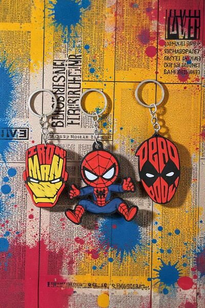 Eyiser Store 3-Piece Superhero Keychain Set – Premium Collection & Gift - Large Size (6cm)