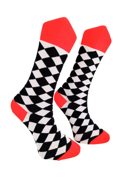 Shuttle Park Special Series Happy Colorful Retro Square Pattern Socks Fun Comfortable Stylish Design Style Socks