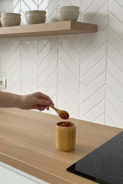 EVONİTA وعاء تخزين توابل خشبي بغطاء من الخيزران الطبيعي، وعاء أنيق وصحي لتنظي...