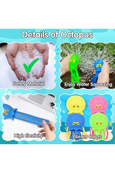 Generic 4-piece Octopus Bath Toys for Toddlers - Water & Pool Toys for Kids