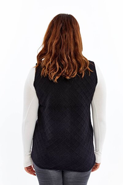 Laden Women's Knitwear Bearded Plus Size Mother Winter Vest