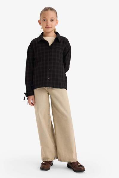 DeFacto Girls' Checkered Long Sleeve Shirt G5227A825Au