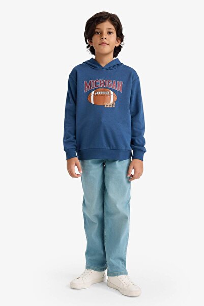 DeFacto Φούτερ για αγόρια με κουκούλα με τύπωμα με μαλακό χνούδι εσωτερικά G5564A825CW