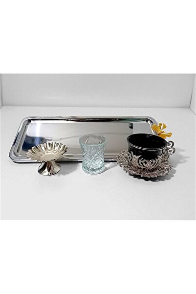 E orient Coffee Presentation Set – Coffee Cup, Water Glass, Turkish Delight Bowl and Tray - Damat Coffee Set