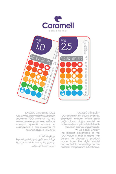 Caramell 2.5 Tog Sleeping Bag Fiber Filled Baby Boy Winter Cloud Patterned