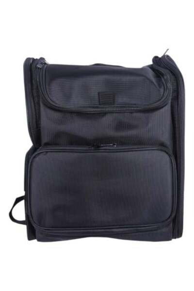 Salon System حقيبة ظهر للمكياج مع حقيبة إضافية - أسود