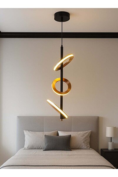 Generic Pendant LED Chandelier, Warm Yellow Light, Modern Contemporary Design